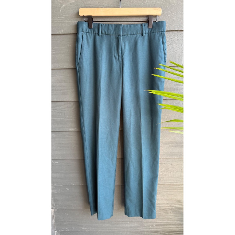 Ann Taylor Petite Wool Blend Ankle Pants Teal Career Office 2P Work - Picture 2 of 11